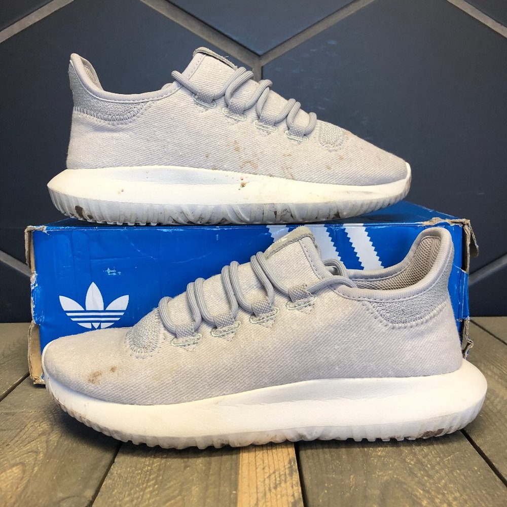 ~Used W/ Damaged Box! Youth Adidas Tubular Shadow J Grey Sneakers Size 4
